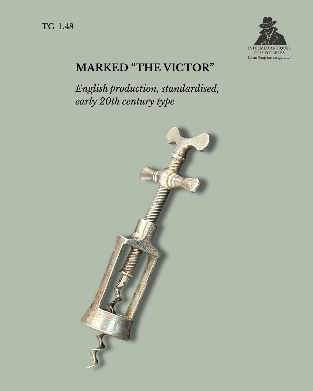 Flynut Cage Corkscrew “The Victor”, Steel, England, early 20th century