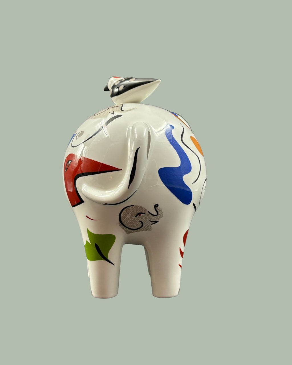Villeroy & Boch Elephant with bird, 1970s French design.