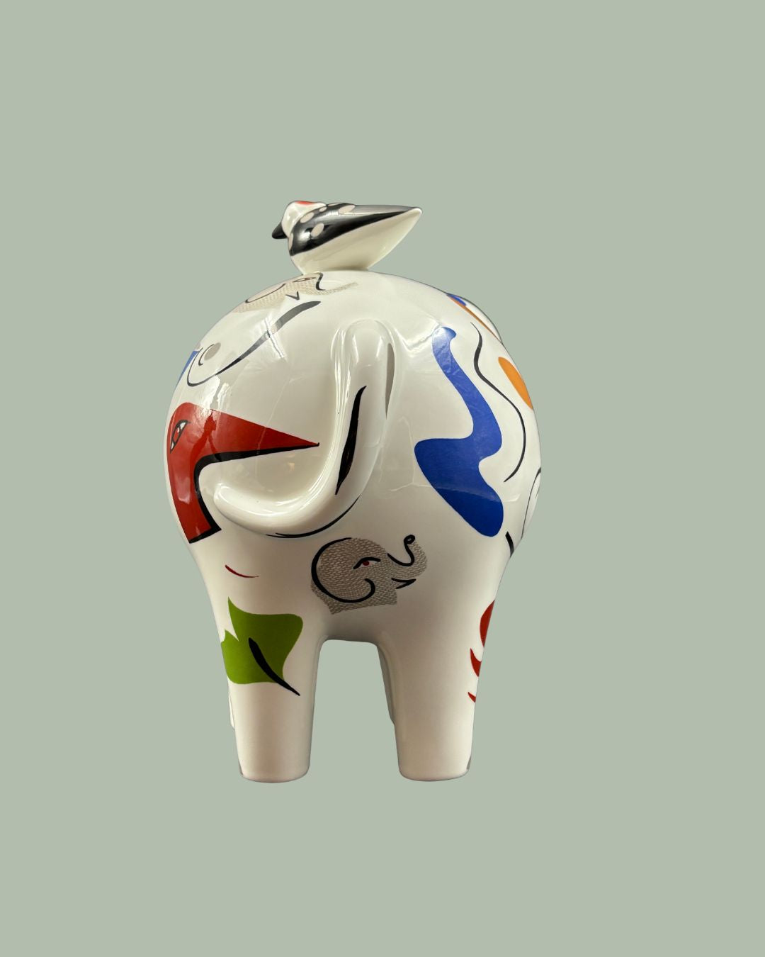 Villeroy & Boch Elephant with bird, 1970s French design.