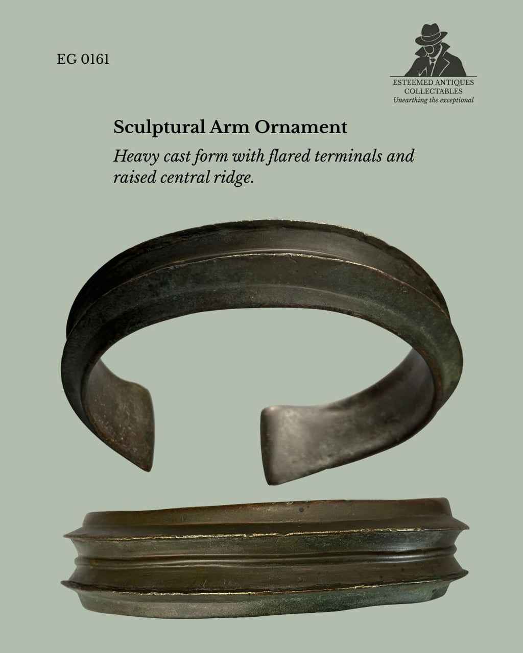 Central African Brass Arm Ring, Attributed Fang Culture, Gabon — Lost-Wax Cast Prestige Ornament