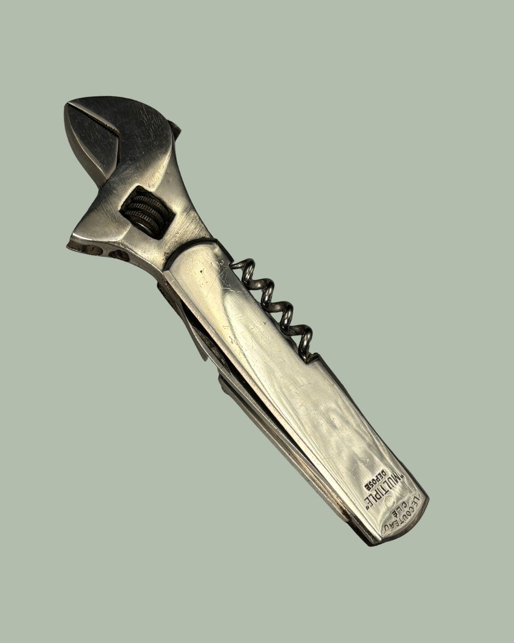 Le Couteau Clé “MULTIPLE” Déposé – French Multi-Tool Corkscrew with Adjustable Wrench, circa early to mid 20th
