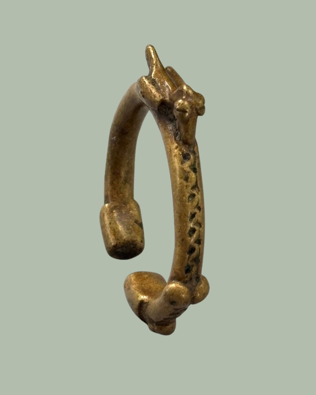 Manilla bracelet with bird finial,Akan / Ashanti Culture, Ghana, 19th to early 20th century
