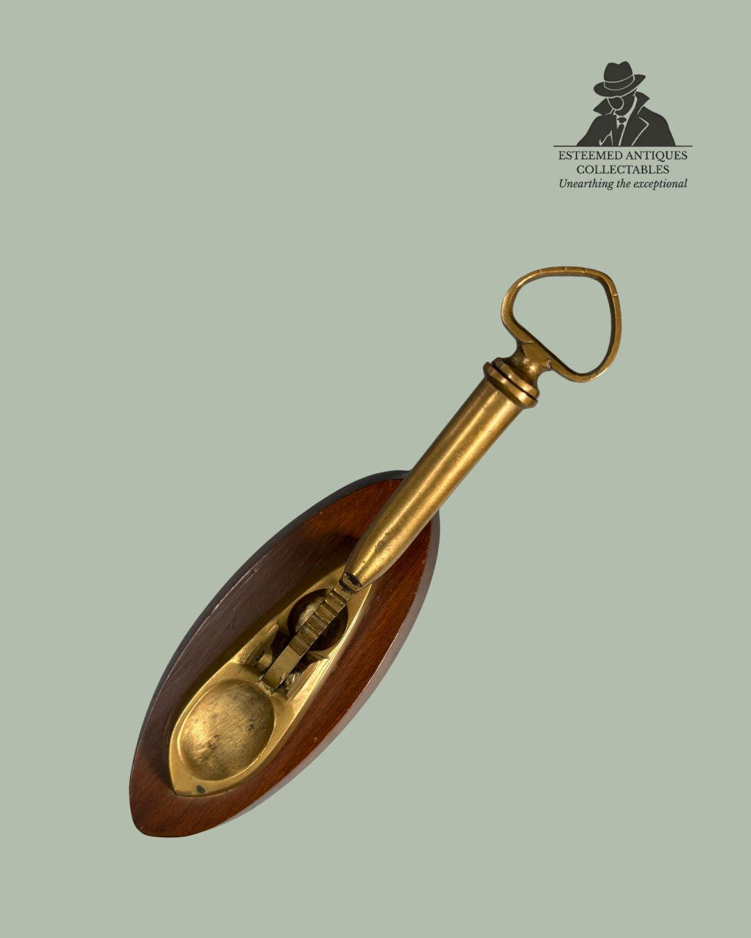 CANFER Argentina Nutcracker Corkscrew on Wooden Base, Vintage Combination Wine & Bar Tool (Industria Argentina)