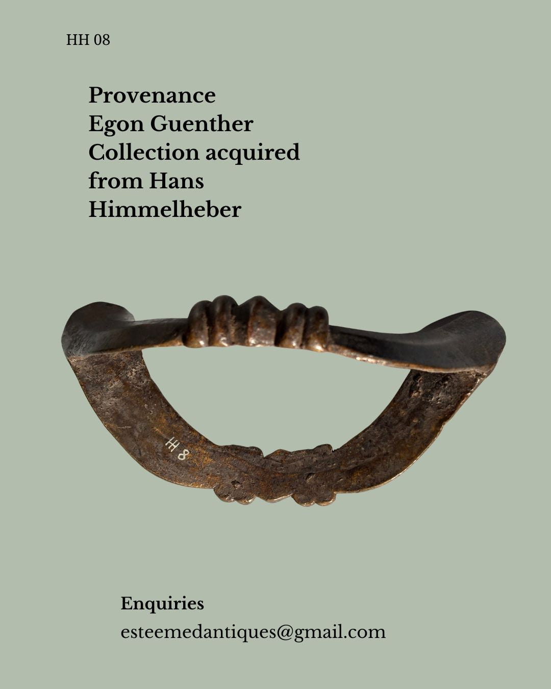 Antique cast-bronze Senufo anklet from Egon Guenther Collection