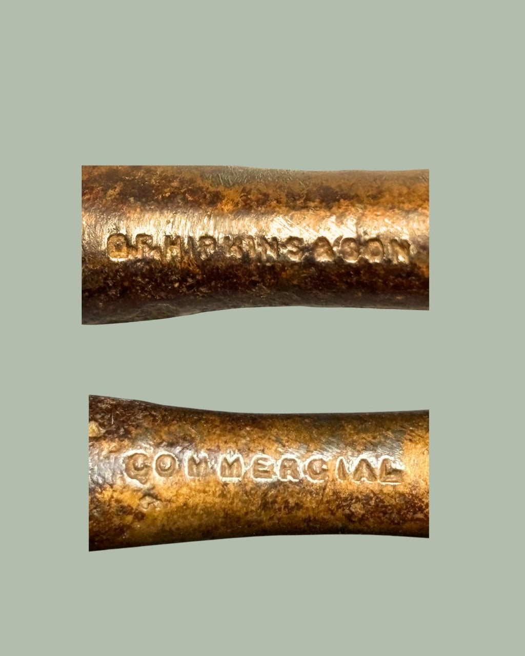 Eyebrow Corkscrew  Cast body marked Commercial D.F. HIPKINS & Son circa 1870 to 1910