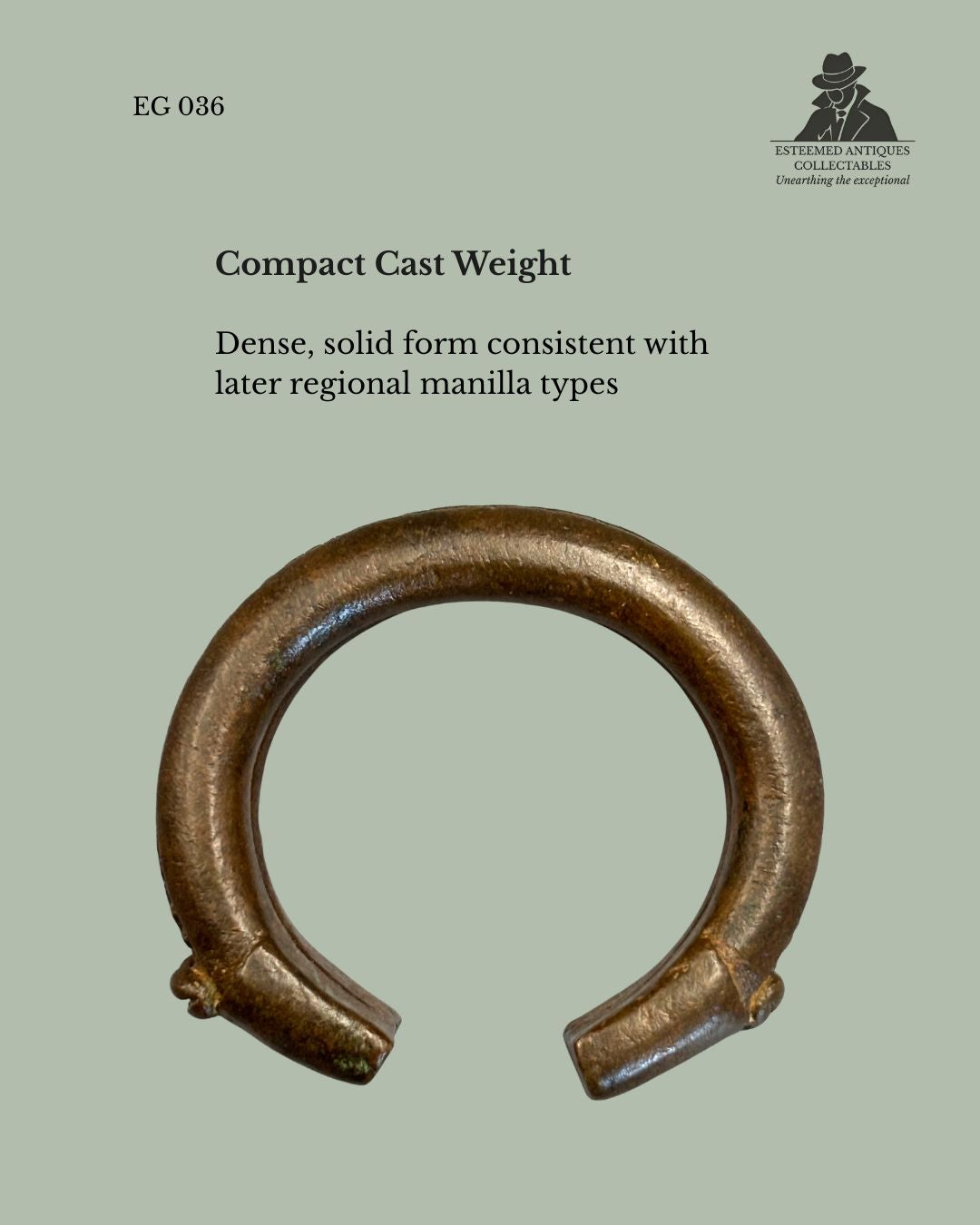 19th-century West African brass manilla bracelet used as currency within Niger Delta trade networks.