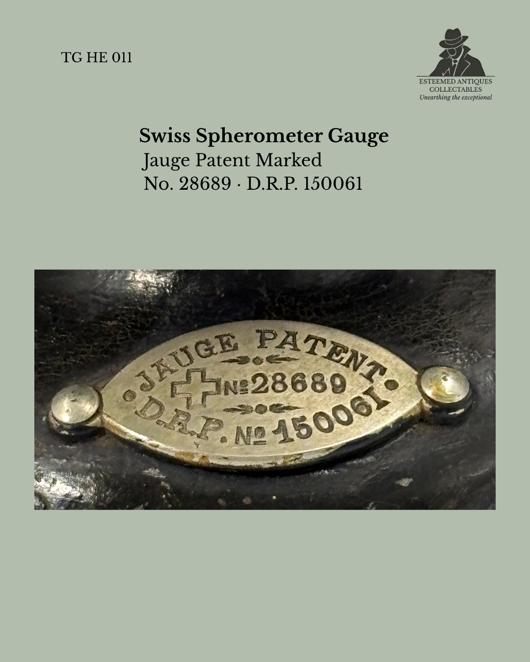Swiss Spherometer - “Jauge Patent” No. 28680, Precision Optical & Watchmaking Instrument, Steel, Early 20th Century