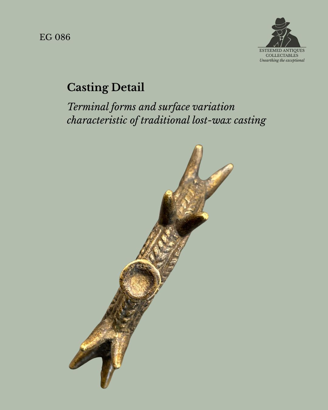 West African Cast Brass Spiked Bangle Bracelet, Burkina Faso / Ghana Region, Lost-Wax