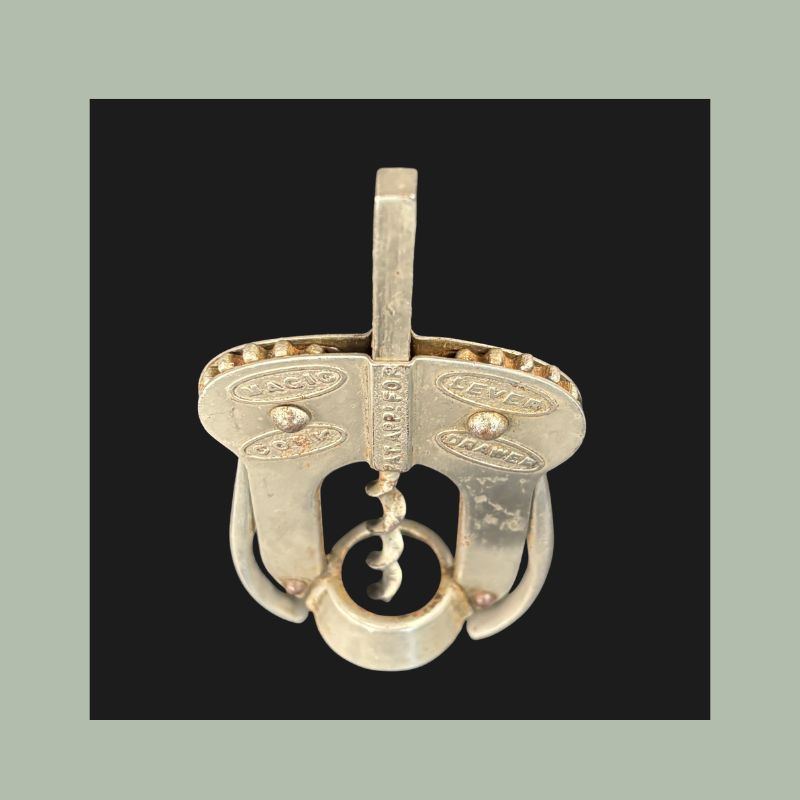 Magic Lever Cork Drawer Double-Lever Corkscrew, Nickel-Plated Steel, England, c.1930s