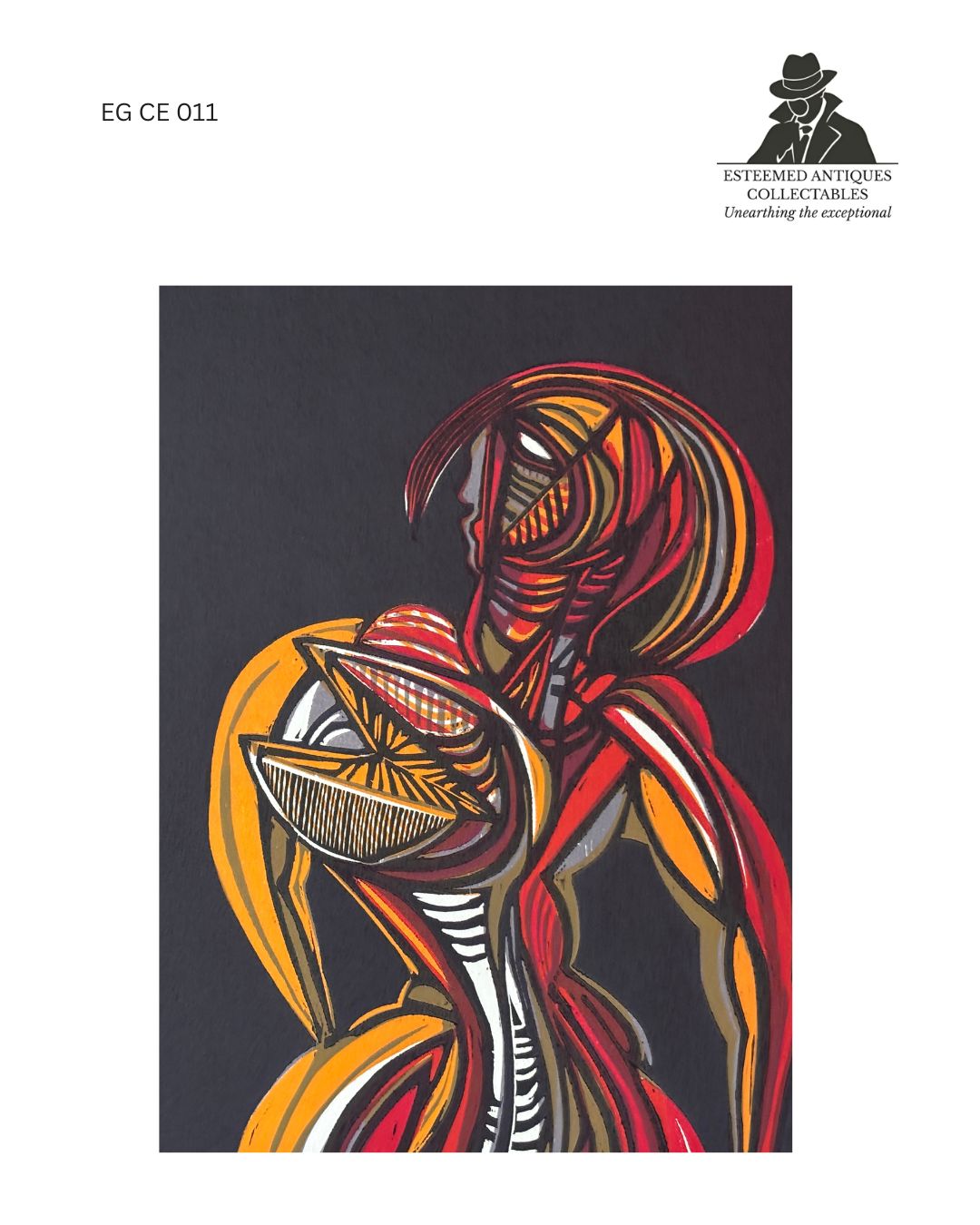 Cecil Skotnes (1926–2009) - “Dare He Call It Love”, Artist’s Proof Woodcut Print, South Africa, 1975, Zerkall Bütten Paper