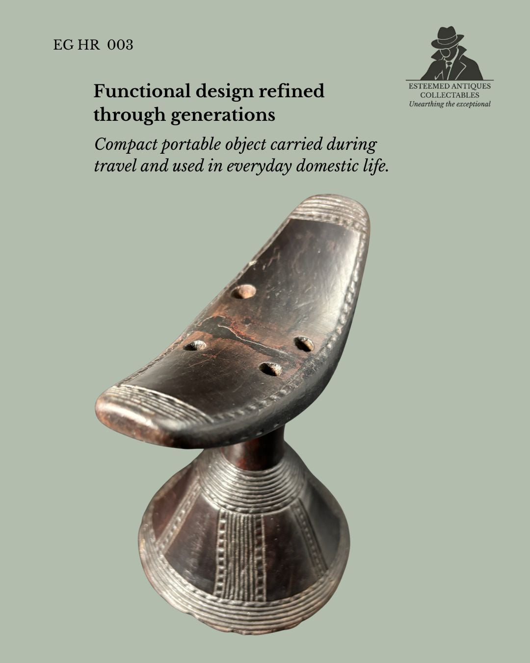 Oromo Headrest – Ethiopia – Hand Carved Wooden Neck Rest