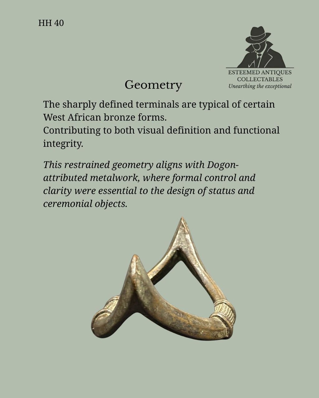 African Bronze Currency Bracelet / Anklet – Attributed to a West African Culture, Most Likely Dogon, Mali, Circa Early–Mid 20th Century