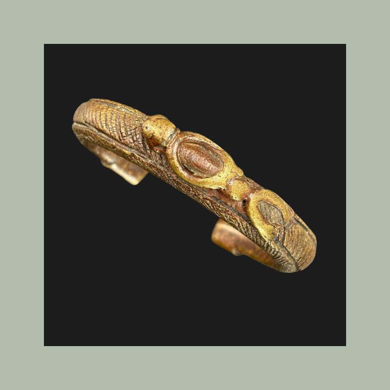 West African Cast Brass Bracelet, Possibly Senufo Culture, Côte d’Ivoire / Mali Region, Lost-Wax Cast