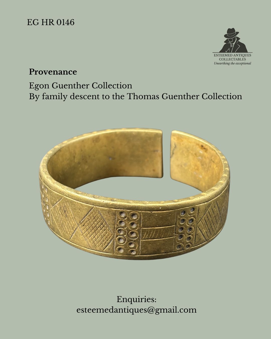 Bamana (Bambara) Brass Cuff Bracelet – Mali, West Africa – Cast Brass Geometric Bracelet