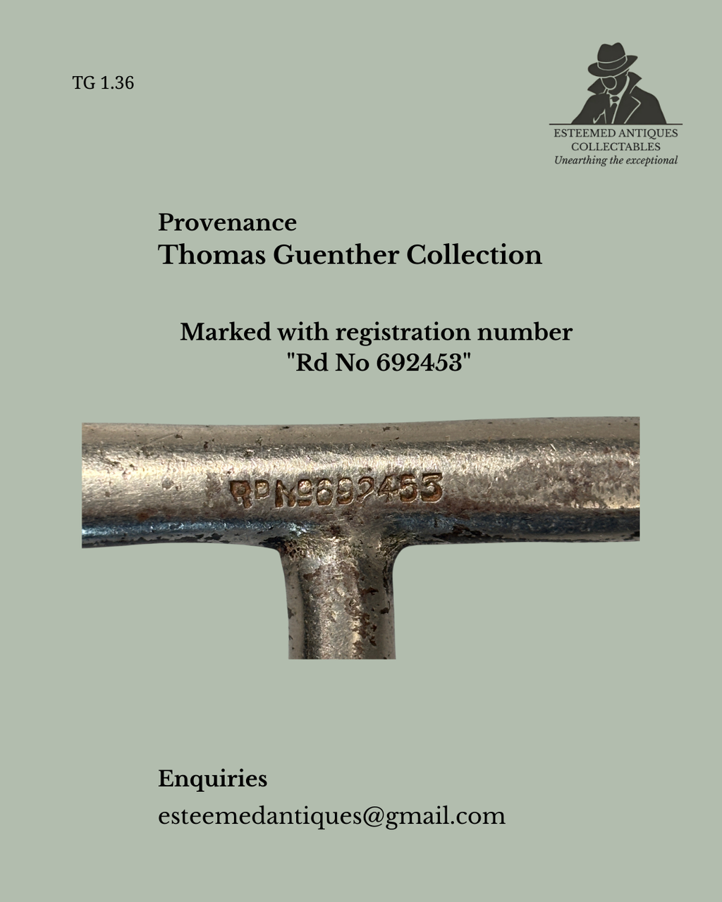 William Arthur Willetts Registered Bell-Frame Corkscrew, Nickel Plated Steel, England, 1922 (Rd No 692453)