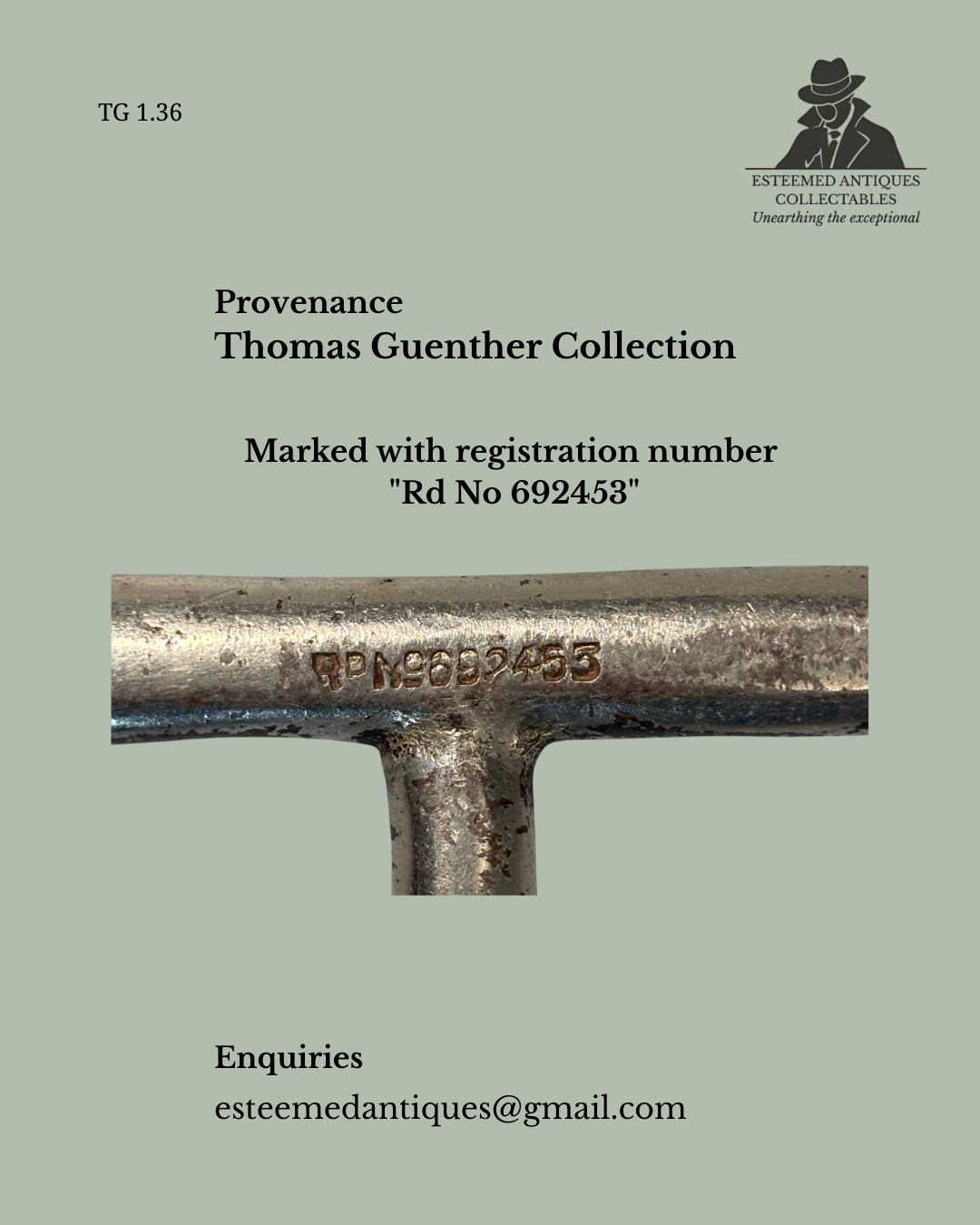 William Arthur Willetts Registered Bell-Frame Corkscrew, Nickel Plated Steel, England, 1922 (Rd No 692453)