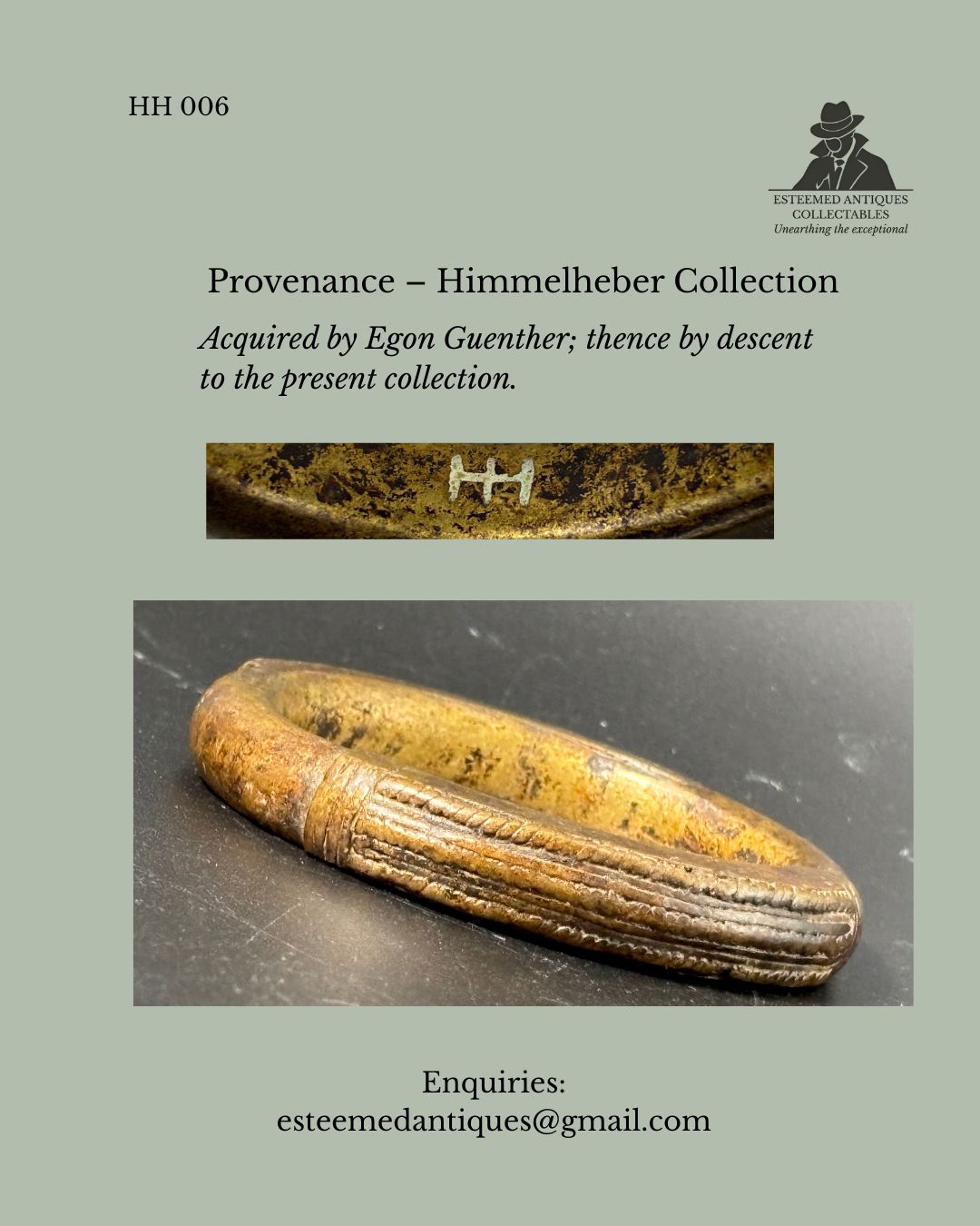 West African Cast Brass Bangle Bracelet, Akan Culture (Attributed), Ghana, Lost-Wax Technique