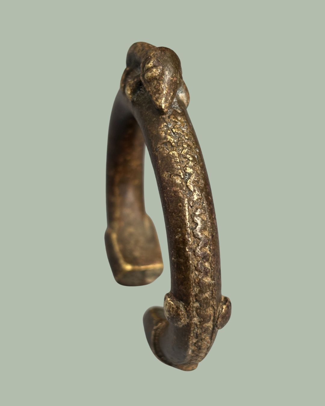 West African Brass Manilla Currency Bracelet, Dogon Attribution, Mali, Lost-Wax Cast Prestige Currency Ring