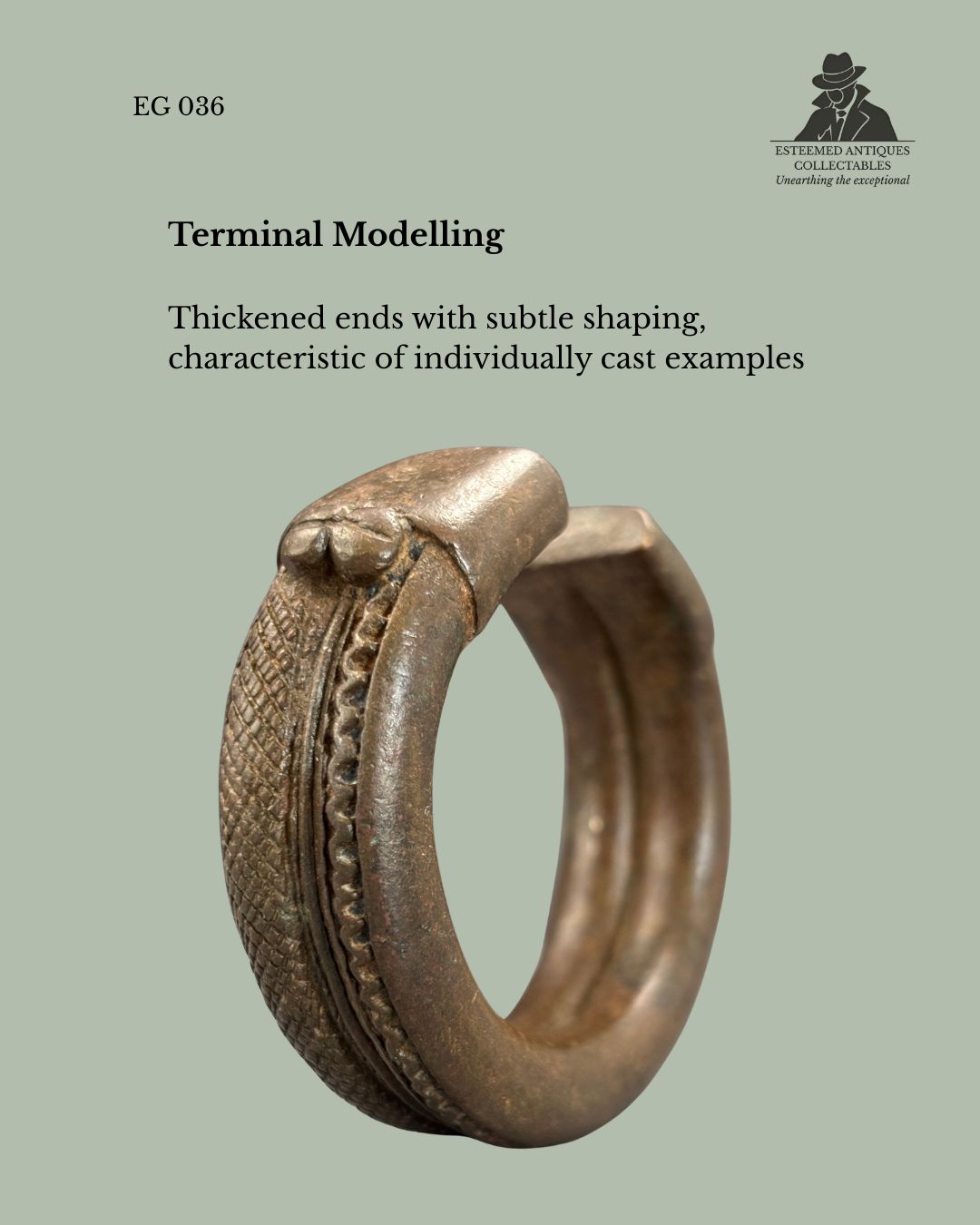 19th-century West African brass manilla bracelet used as currency within Niger Delta trade networks.