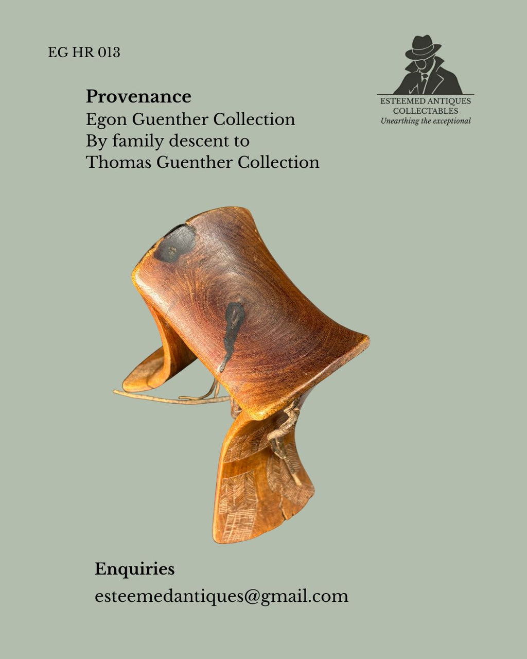 Turkana Headrest – Northern Kenya Pastoral Culture Hand-Carved Wooden Headrest