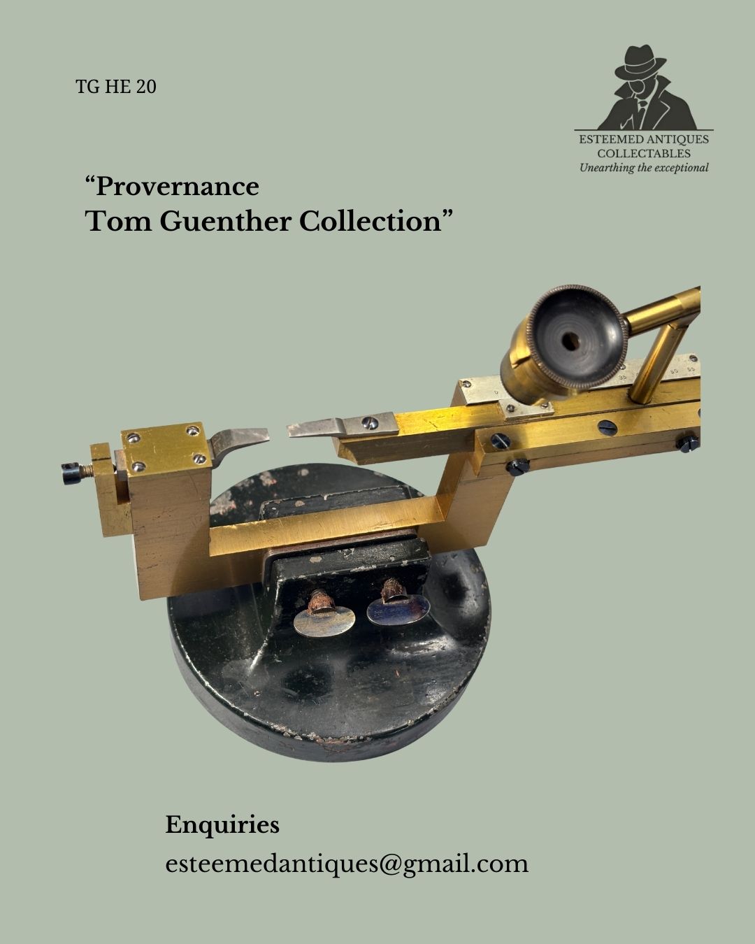 Watchmaker’s Measuring Microscope with Sliding Stage – Brass Scientific Instrument – Europe – Early 20th Century