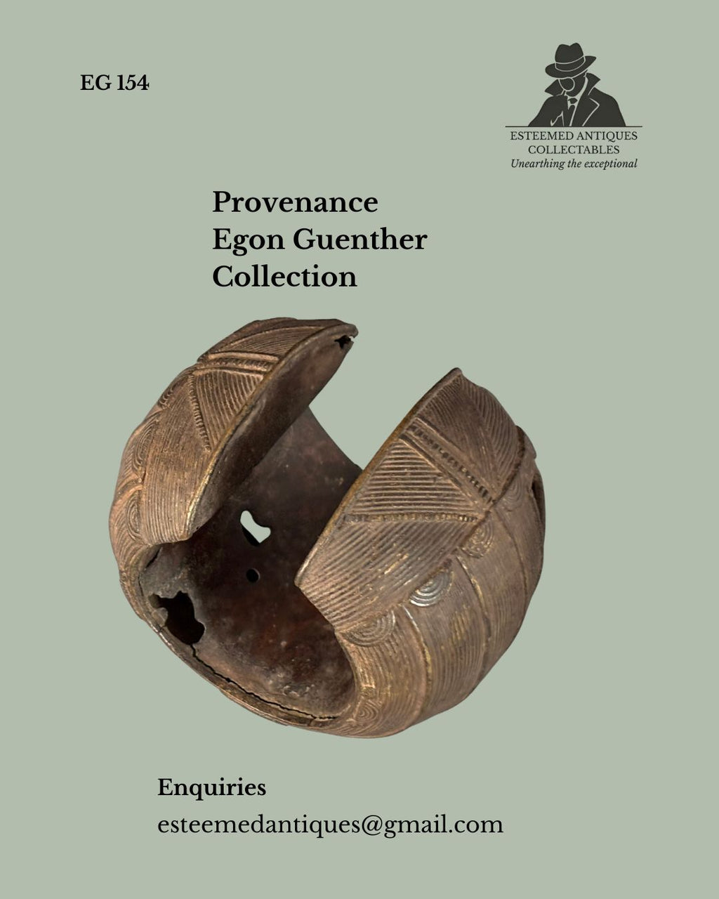 Antique African Bronze Currency Bracelet  Likely, Baule / Akan People, Ivory Coast