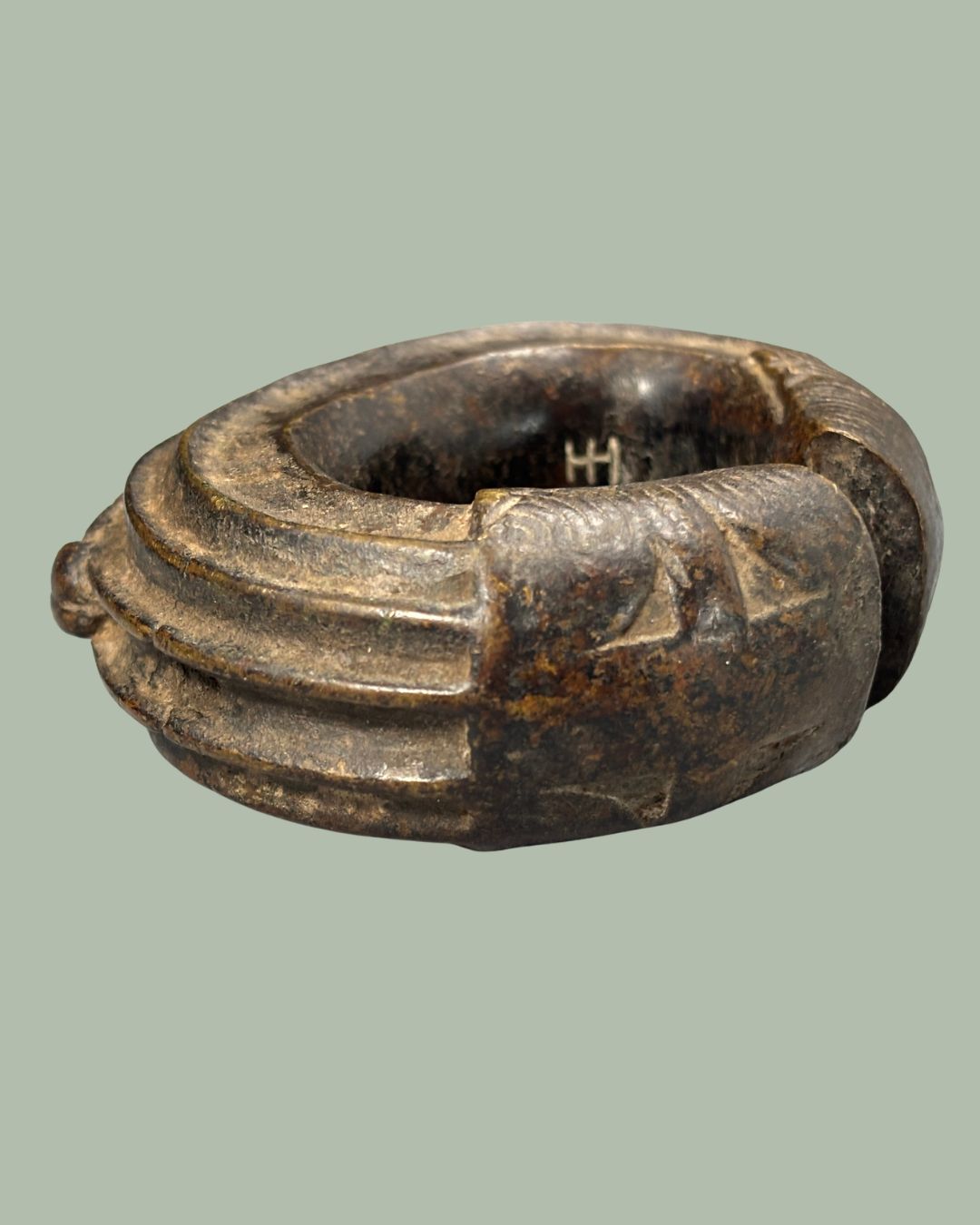 West African Akan Bronze Currency Bracelet (Manilla) – Ghana – Heavy Cast Prestige Ornament, 19th–Early 20th Century