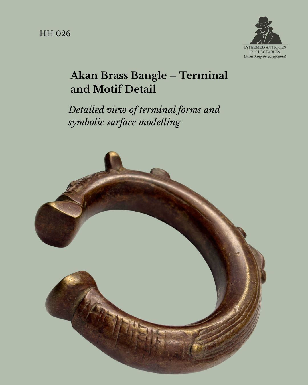 West African Cast Brass Bracelet (Attributed Akan Culture, Ghana) – Lost Wax Technique