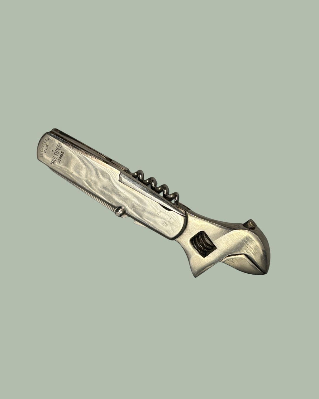 Le Couteau Clé “MULTIPLE” Déposé – French Multi-Tool Corkscrew with Adjustable Wrench, circa early to mid 20th