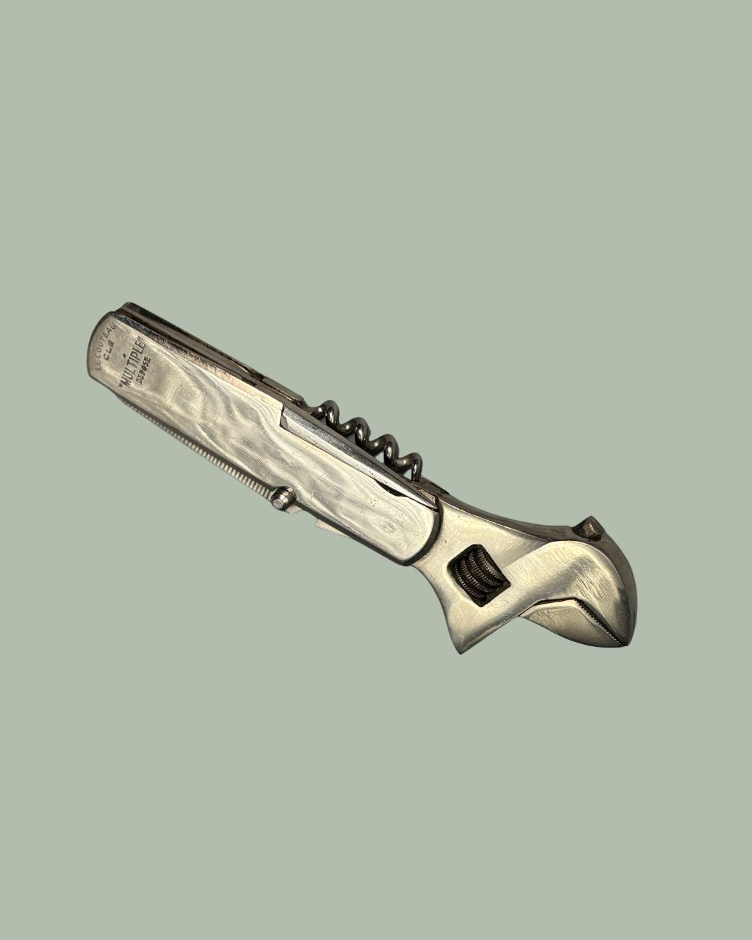 Le Couteau Clé “MULTIPLE” Déposé – French Multi-Tool Corkscrew with Adjustable Wrench, circa early to mid 20th