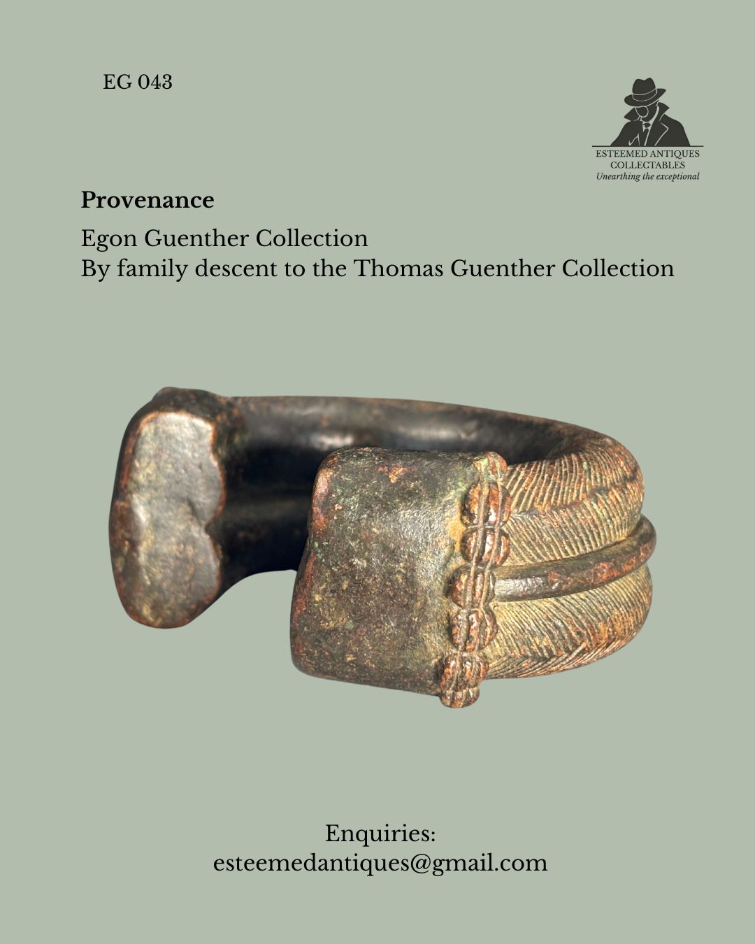 West African Cast Brass Currency Bracelet (Manilla Type), Dan or Baule Attributed, Côte d’Ivoire / Ghana