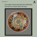 Norwegian Rosemaled Wooden Ale Bowl (Ølbolle), Hand-Turned Wood, Dated 1850