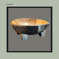 Zulu Tribal Wooden bowl with a natural finish on a gray background