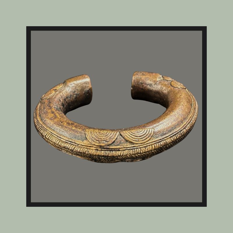 Brass Manilla-Form Bracelet, Akan Culture, Ghana, Lost-Wax Cast