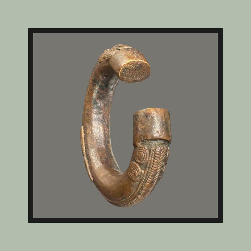 Brass Manilla-Form Bracelet, Akan Culture, Ghana, Lost-Wax Cast