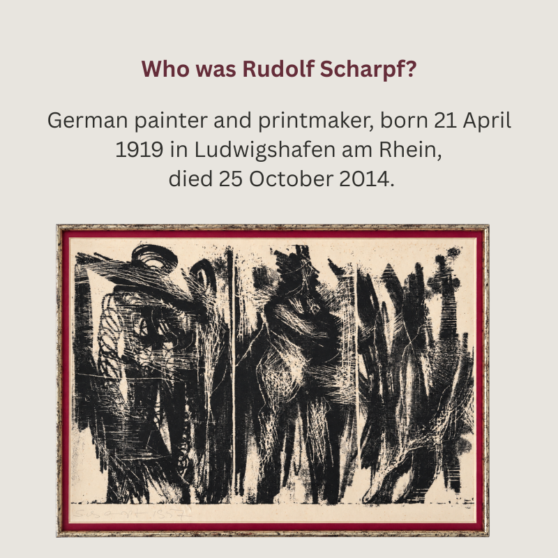 Rudolf Scharpf German Abstract Print, Black Ink on Paper — Egon Guenther Collection