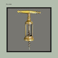 Italian Brass Two-Pillar Sliding Frame Corkscrew with Archimedean Screw, c.1890–1910