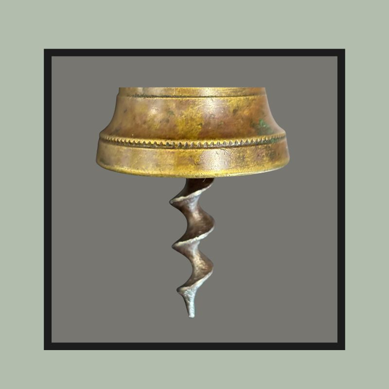 Italian Brass Two-Pillar Sliding Frame Corkscrew with Archimedean Screw, c.1890–1910