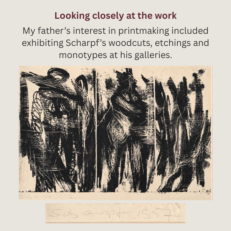 Rudolf Scharpf German Abstract Print, Black Ink on Paper — Egon Guenther Collection