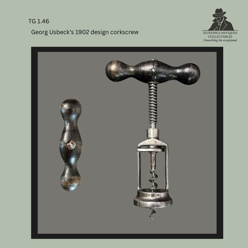 Two German Patent Corkscrews, Usbeck 1902 and Ehrhardt Challenge 1891, Steel and Wood, Germany - For Sale