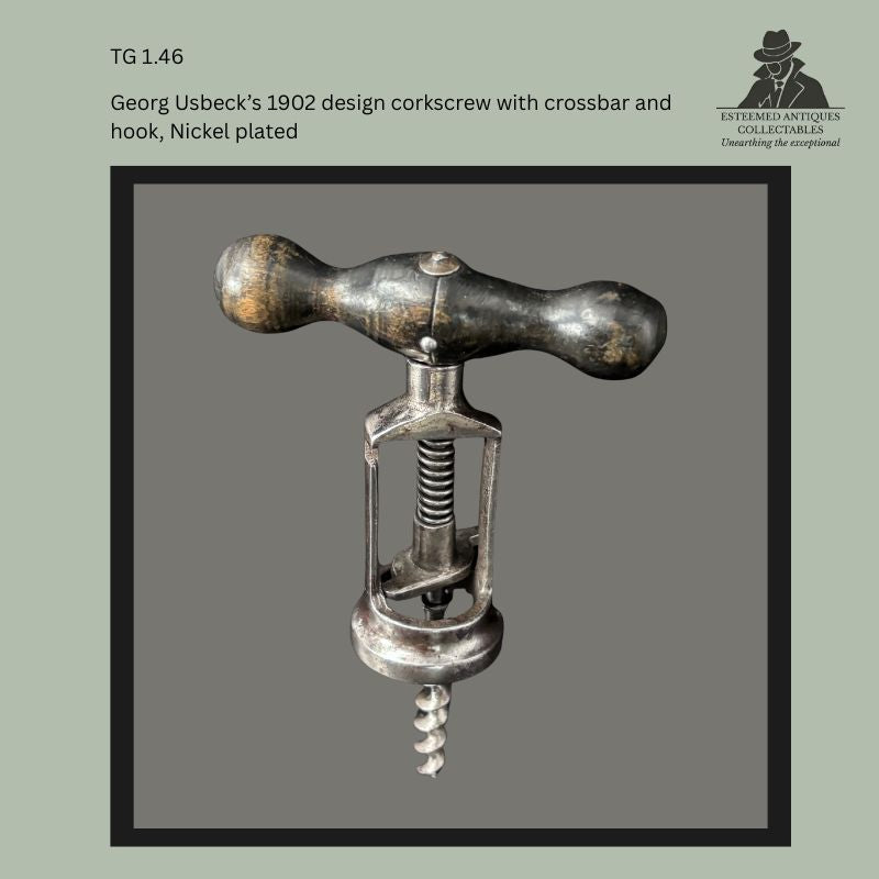 Two German Patent Corkscrews, Usbeck 1902 and Ehrhardt Challenge 1891, Steel and Wood, Germany - For Sale