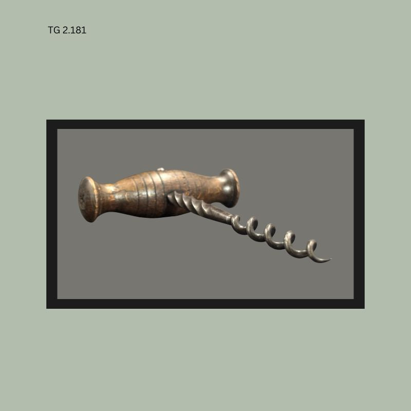 Wooden T-Handle Corkscrew with Spiral Shaft and Helical Worm, Continental Europe, c.1880–1910