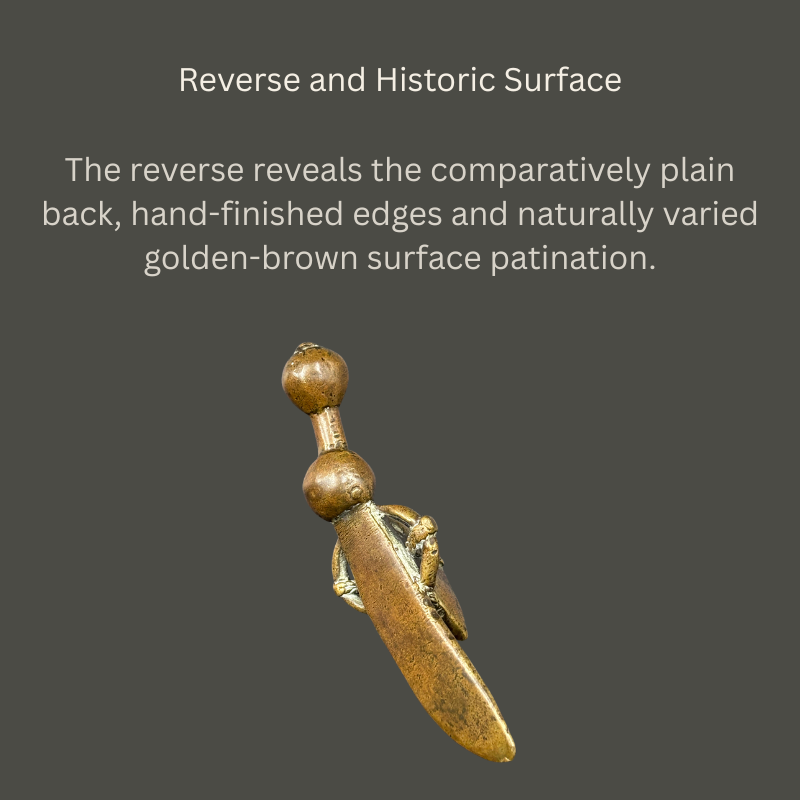 Asante Ceremonial State-Sword Goldweight with Ornamented Scabbard, Cast Brass, Ghana, circa 1890–1920