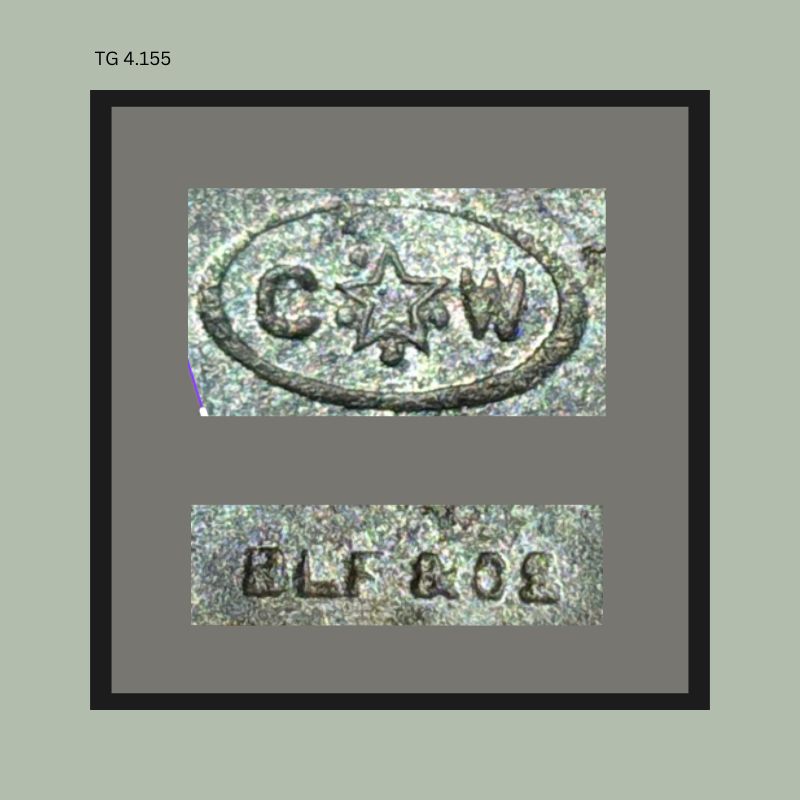 blade markings: an oval C*W mark and additional stamped letters appearing as BLF and CE.