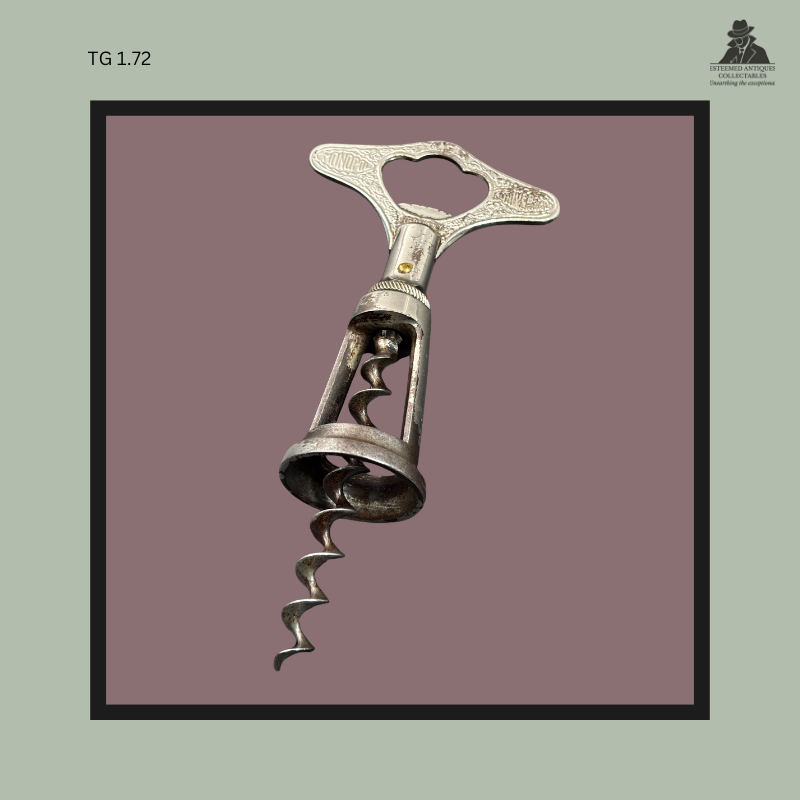 Antique German Monopol Universal D.R.G.M. Bell Corkscrew & Bottle Opener For Sale, c.1900–1925