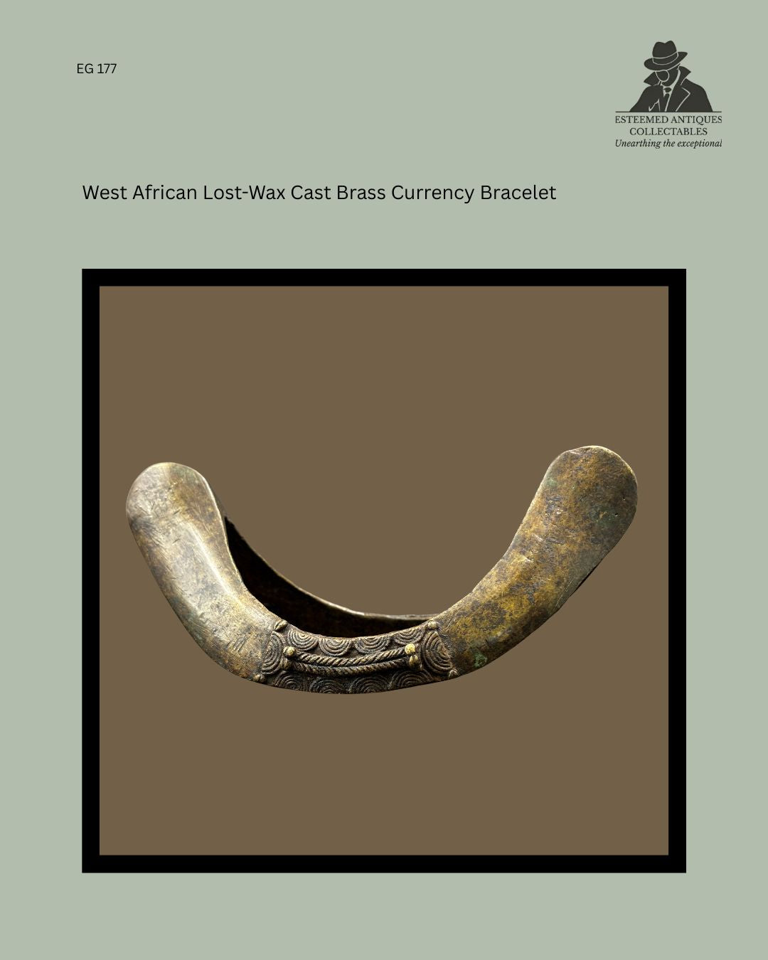 Senufo Bronze Prestige Anklet For Sale – Lost-Wax Cast Currency Ornament, Côte d’Ivoire, Ex Egon Guenther Collection