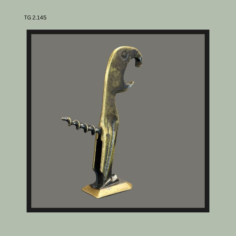Parrot Figural Corkscrew, Cast Brass, Avillar Type, USA, c.1930