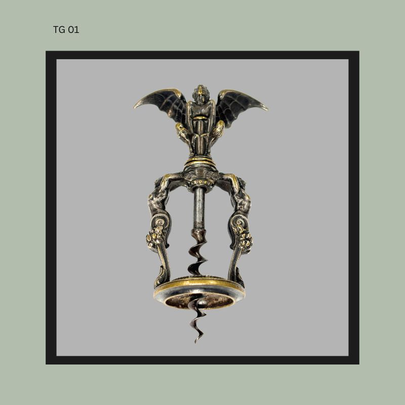Brass corkscrew in the form of a Satyr