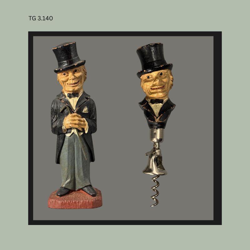 Syroco “Old Codger” Sculptural Figure with Hidden Corkscrew – 1940s