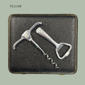 Art Deco T-Handle Corkscrew and Bottle Opener Set, Nickel Plated Brass, England, c.1930